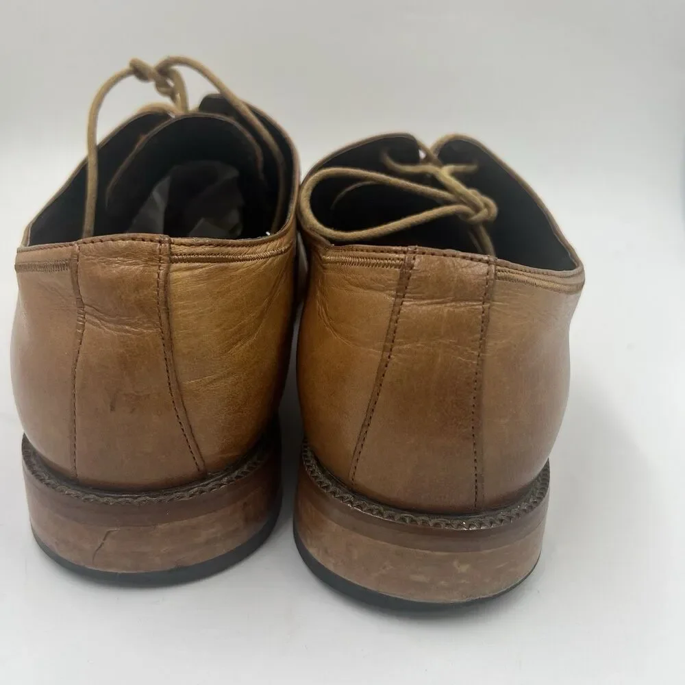 Stacy Adams Men’s Tan Lace Up Bingham Oxford Dress Shoes 11 Business Classy